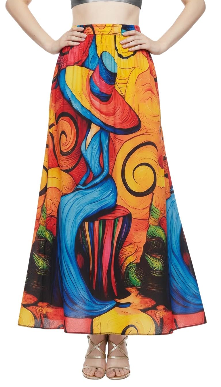 vagisha Women Full Length Flared Printed Skirts| Skirt for Woman-picture-36