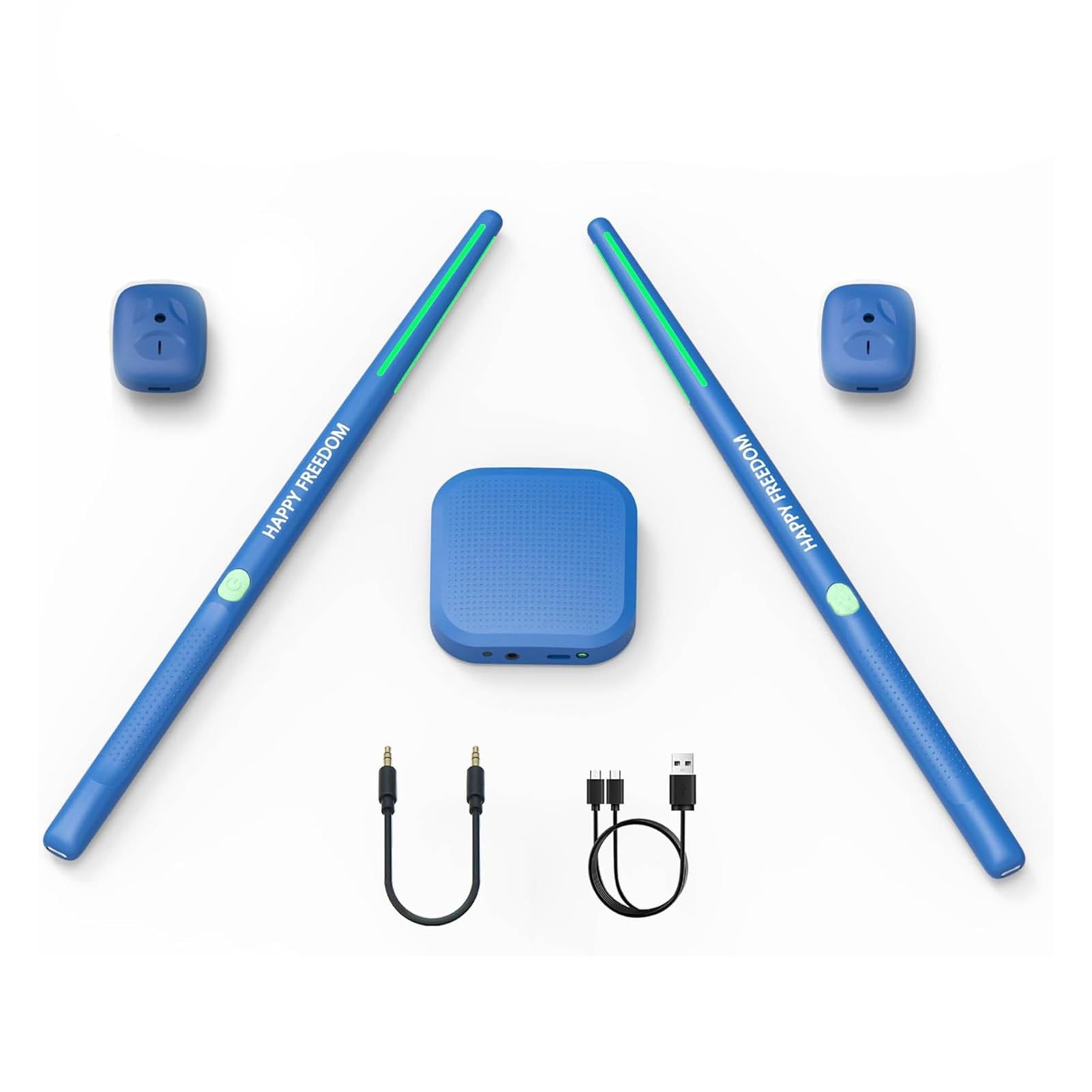 Kit di Batteria Ad Aria, Set di Batteria per realtà Virtuale Formato Tascabile Compatto con Rilevamento del Movimento 3D ABS Portatile per Ufficio per Parchi all'aperto (BLUE)