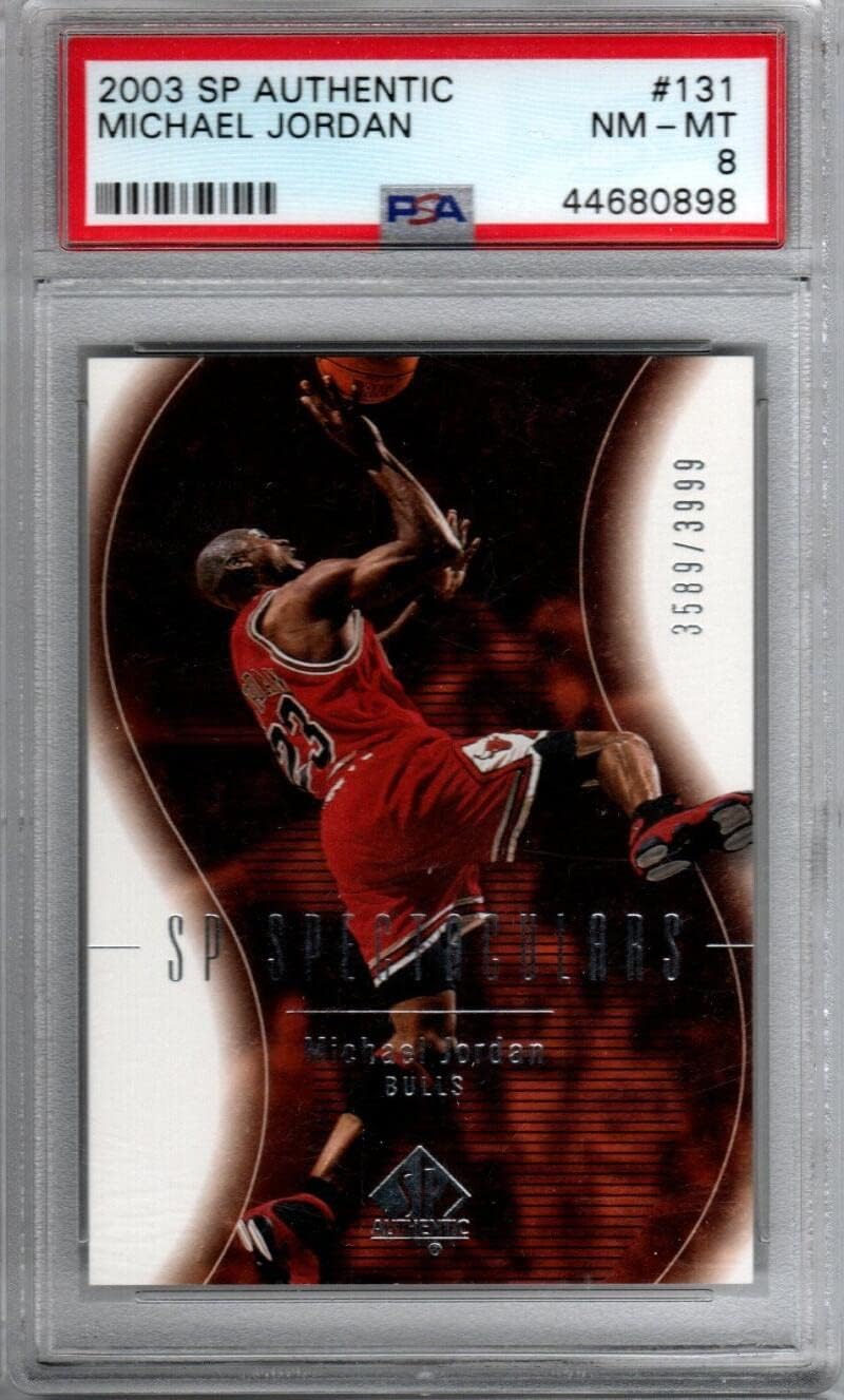 2003-04 Upper Deck SP Authentic #131 Michael Jordan NBA Basketball Trading Card Graded PSA 8 (NM-MT) Chicago Bulls