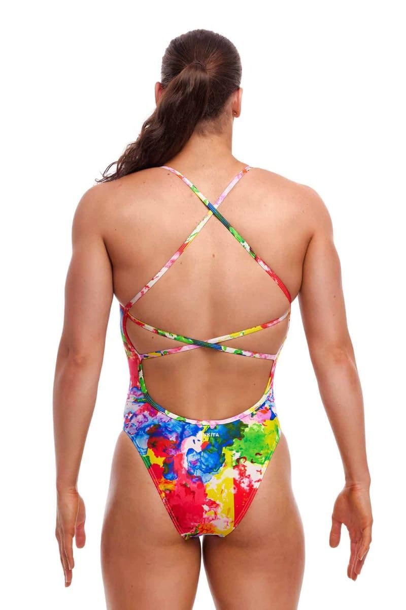 Funkita Ink Jet kostium kąpielowy dla kobiet, odporny na działanie chloru, szybkoschnący, ochrona przed promieniowaniem UV 50+