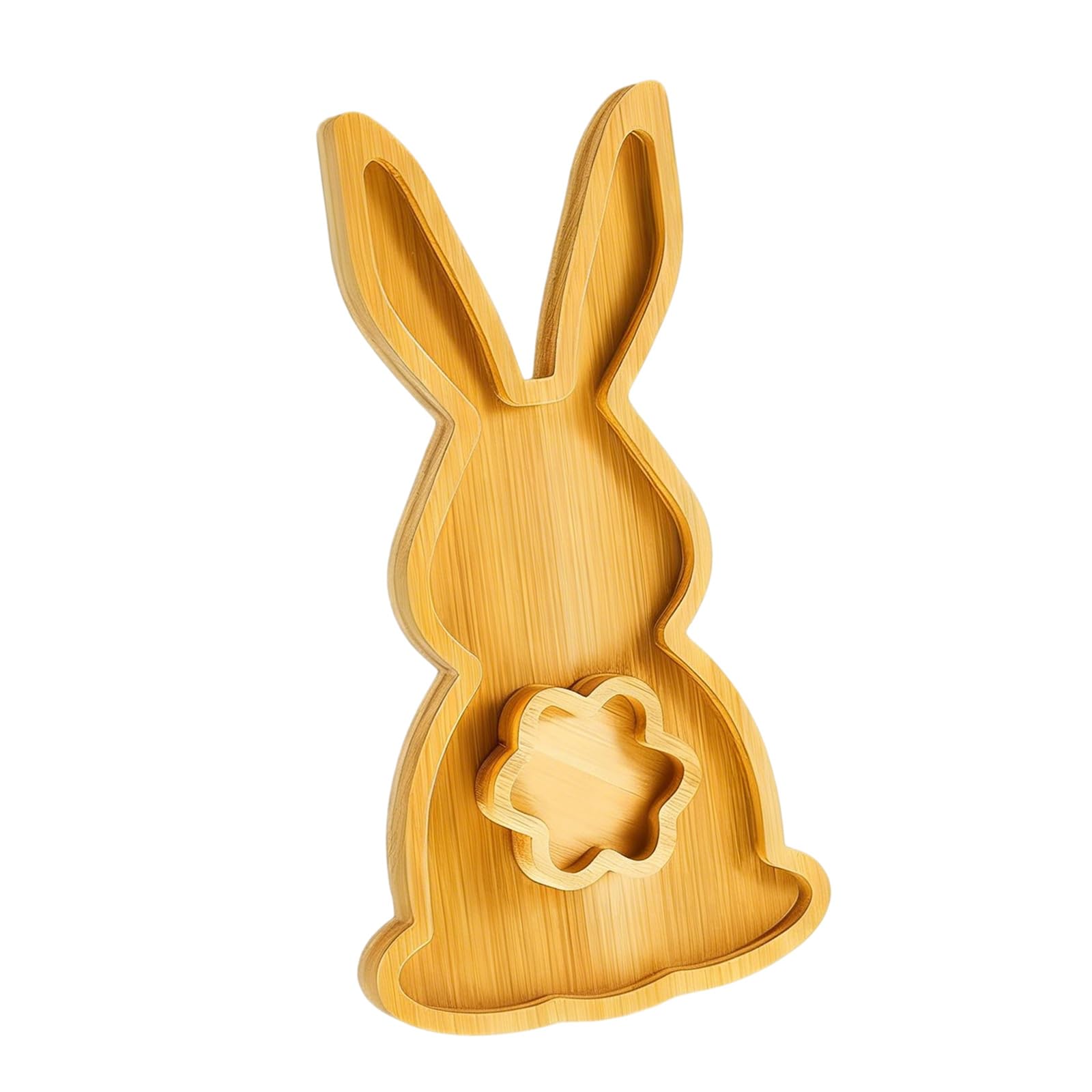 Sturdy Rabbits Themed Wood Serving Tray for Easter Decor and Kitchen Use Wood Rabbits Tray