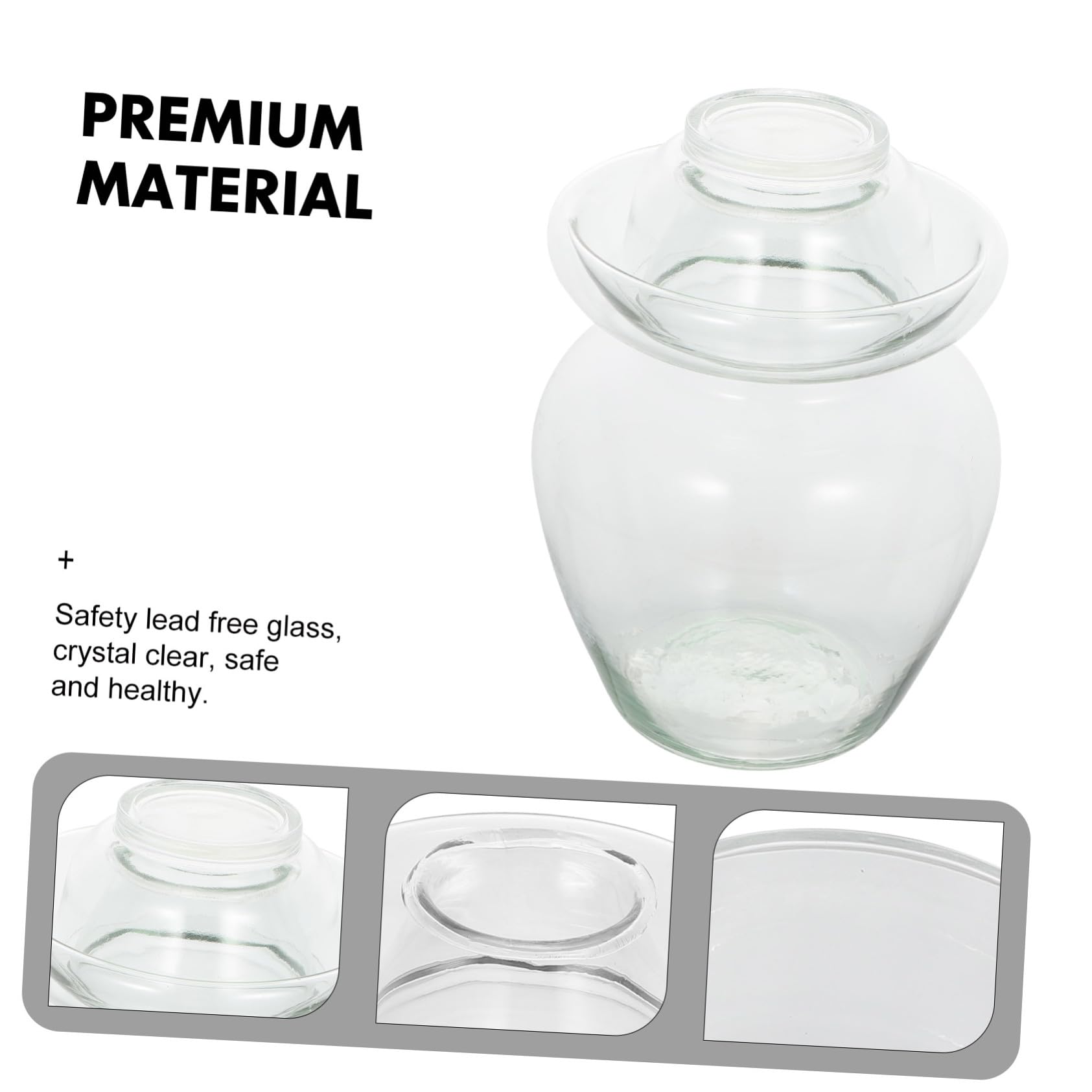 Zerodeko Glas pickledose Groß Sealed Vorratsglas Transparent Küchenaufbewahrung Einmachglas für Gemüse Pickle Can Vorratsdose Bpa frei Frischhaltedose
