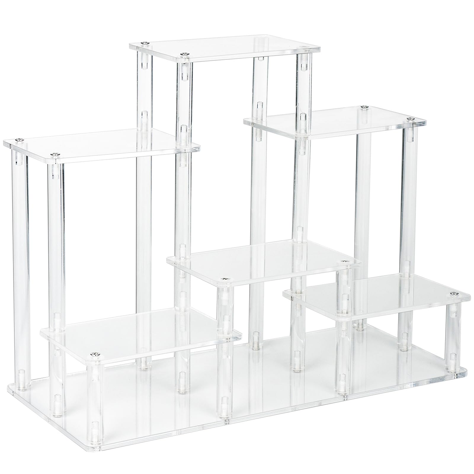 Joody 6 Etagere Presentoir Acrylique Transparent Presentoir Aperitif Buffet, support figurine POP, Etagere Parfum Coiffeuse, Presentoir a Gateau, pour Salon Cuisine Comptoir