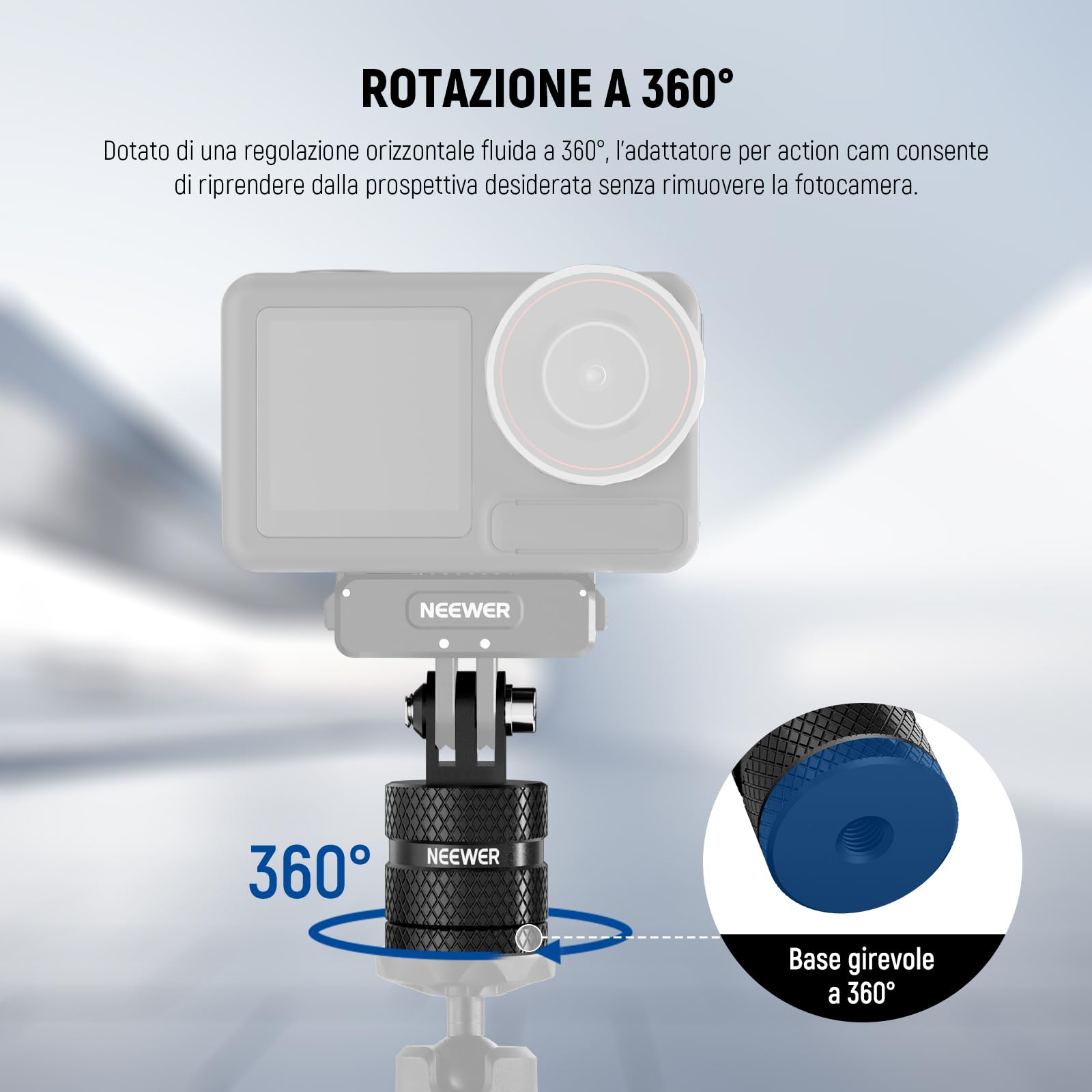 Adattatore per treppiede in alluminio da 1/4 Supporto per treppiede