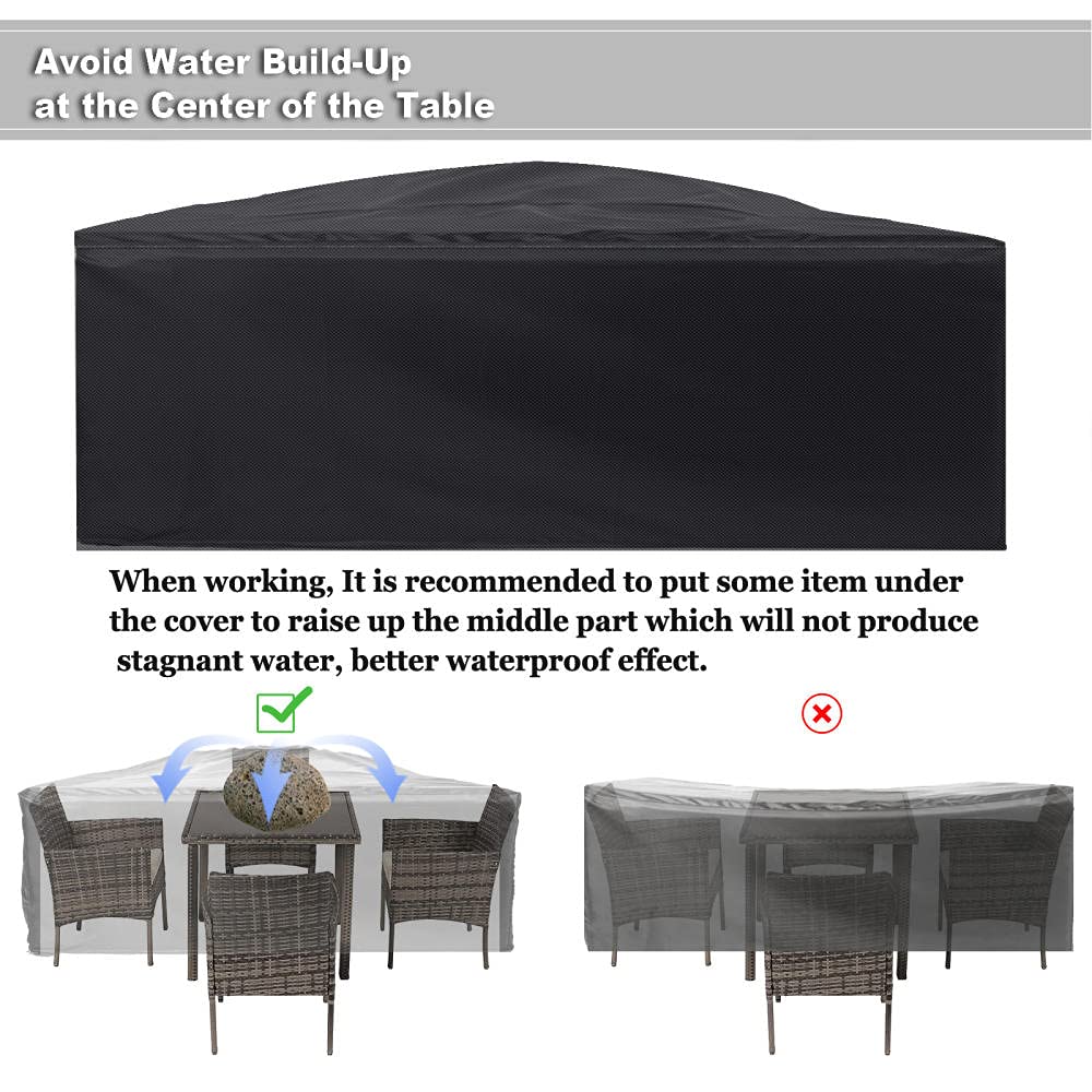 Copertura protettiva per mobili da esterno, impermeabile, antipolvere, per divano a 3 posti in rattan, panca da giardino, sdraio, sedia a sdraio, nera, 130 x 130 x 90 cm