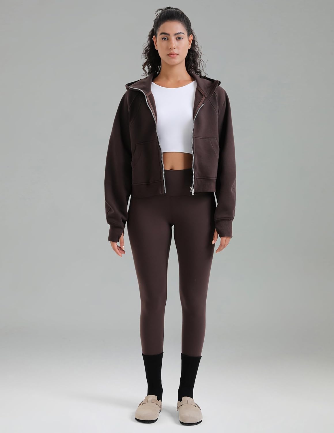 Colorfulkoala Women's Fleece Lined Oversized Hoodies Full-Zip Casual Workout Sweatshirts with Thumb Holes - Image 7