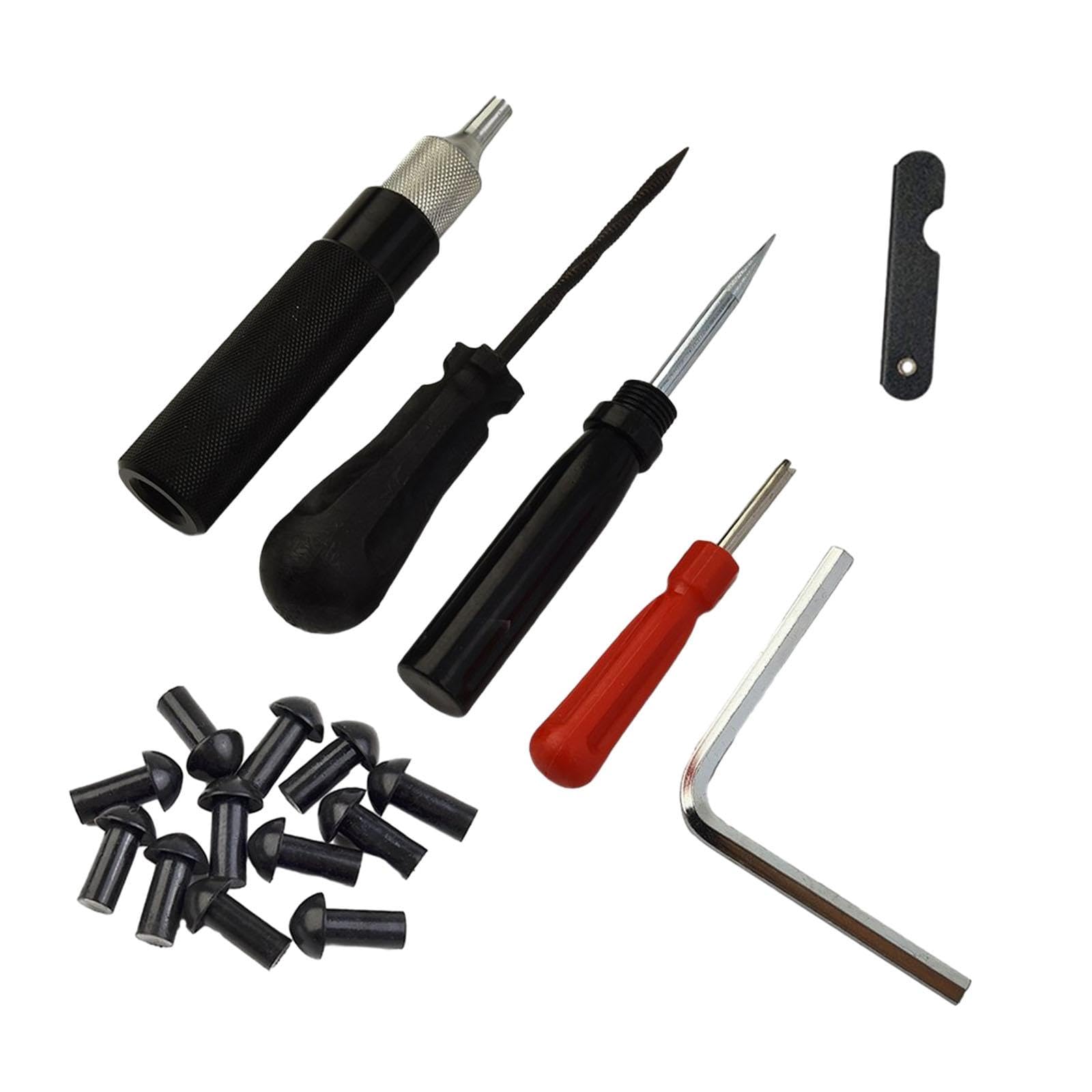 Kit de Reparación de Neumáticos, Parches, Herramienta para Reparar Neumáticos, Práctico, Profesional, Portátil, Multifuncional, Fácil de Usar,
