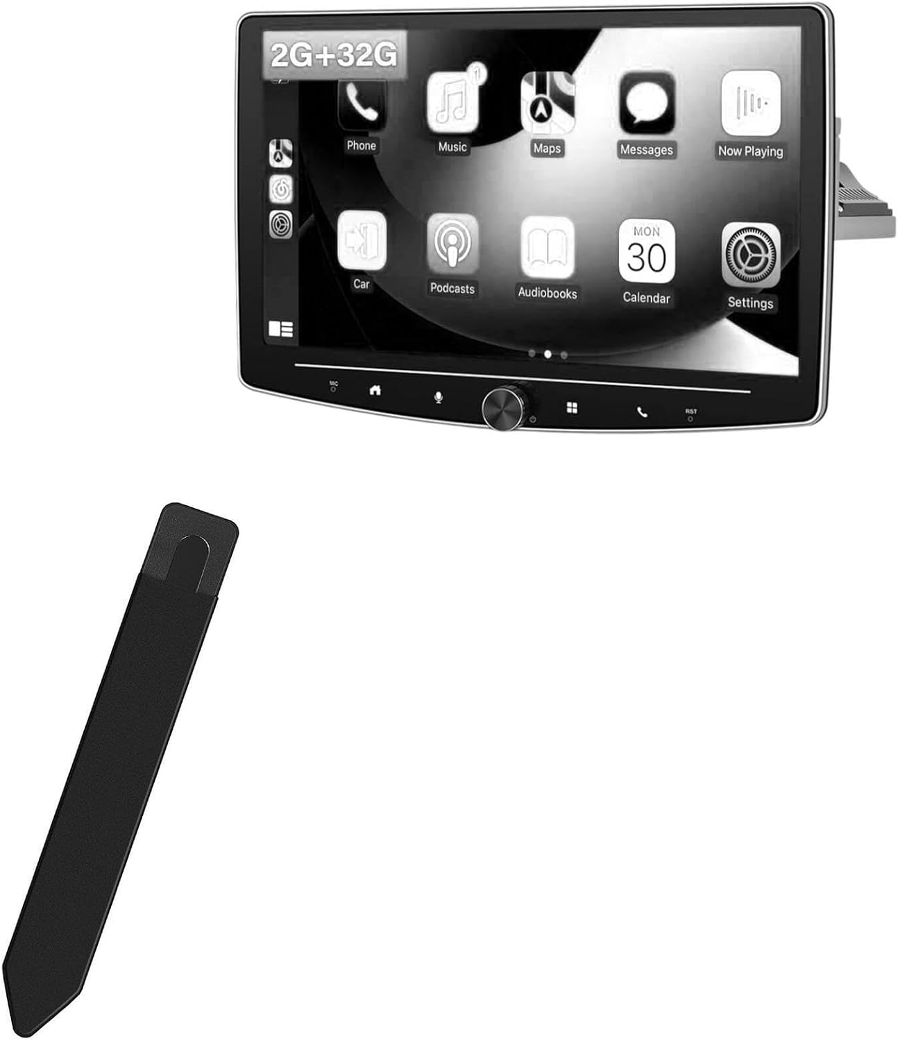 BoxWave Stylus Pouch Compatible with Meteeser Honda Civic Car Stereo (2G+32G+ Wireless) (10.1 in) - Stylus PortaPouch, Pen Stylii Holder Carrier Portable Self-Adhesive - Jet Black