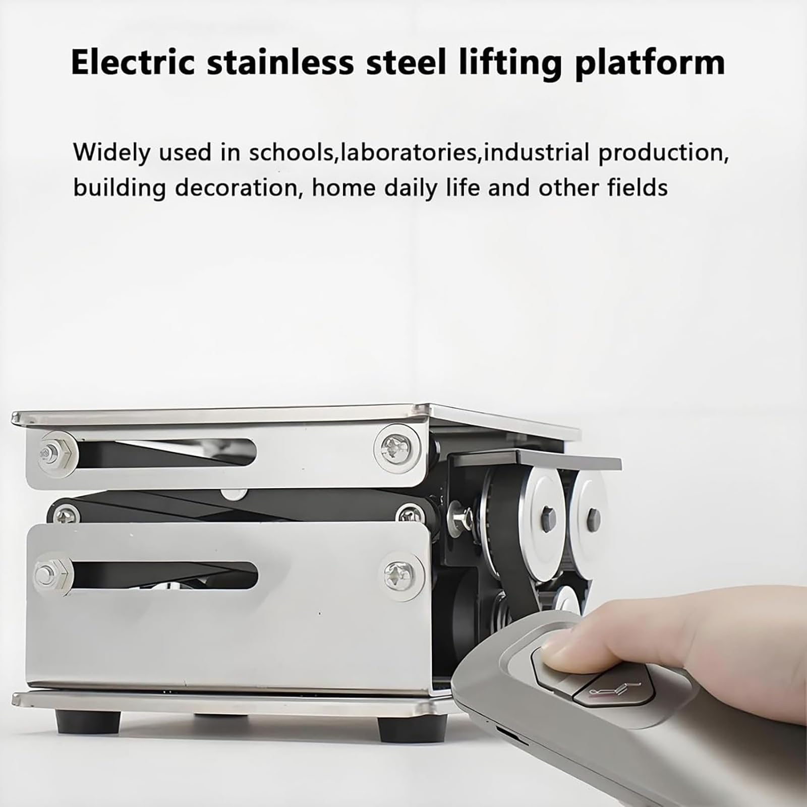 Piattaforma di sollevamento elettrica in acciaio inox, regolabile, con telecomando, carico di 10 kg, per produzione industriale, ricerca scientifica e attrezzature da laboratorio