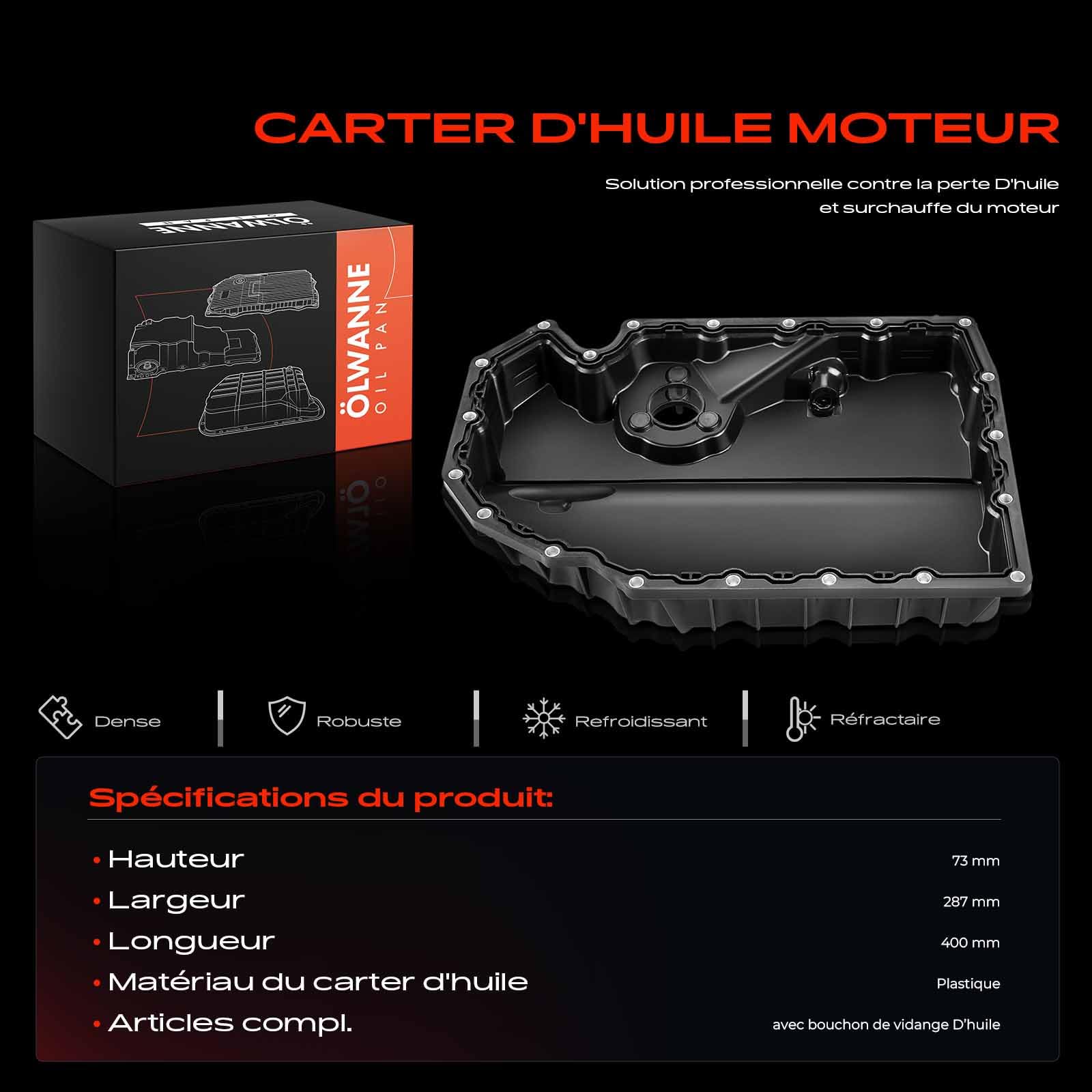 Frankberg Carter d'huile 06K103600D | Compatible avec: Golf VII 5G1 BQ1 BE1 BE2, Golf VII 5G1 BE1, A3 Sportback 8VA, T.o.u.r.a.n 5T1, A3 8V1 8VK