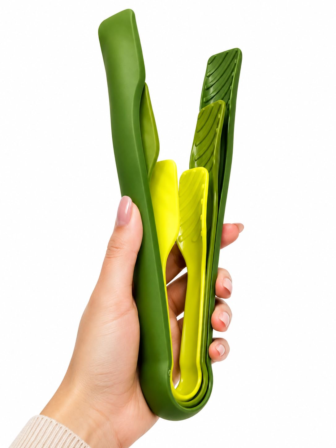 𝟑 𝐏𝐢𝐞𝐜𝐞 𝐊𝐢𝐭𝐜𝐡𝐞𝐧 𝐓𝐨𝐧𝐠𝐬 𝐒𝐞𝐭, 𝟔", 𝟖" & 𝟏𝟎" Food Serving Tongs with Textured Grip, Non-Slip Kitchen Food Clamps for Bread, Salad, Pastries, Muffins, Toast, Cooking & Serving