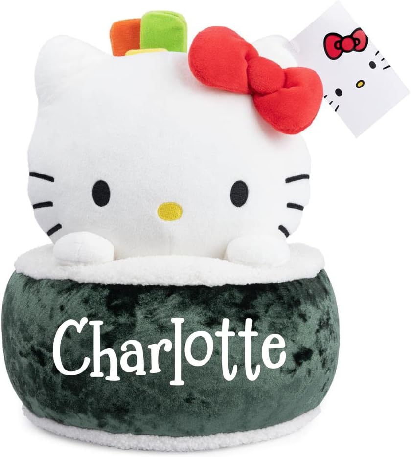 GUND Hello Kitty Sushi Plush - Personalized Officially Licensed Sanrio 10 Inch Premium Stuffed Animal Toy with Custom Name