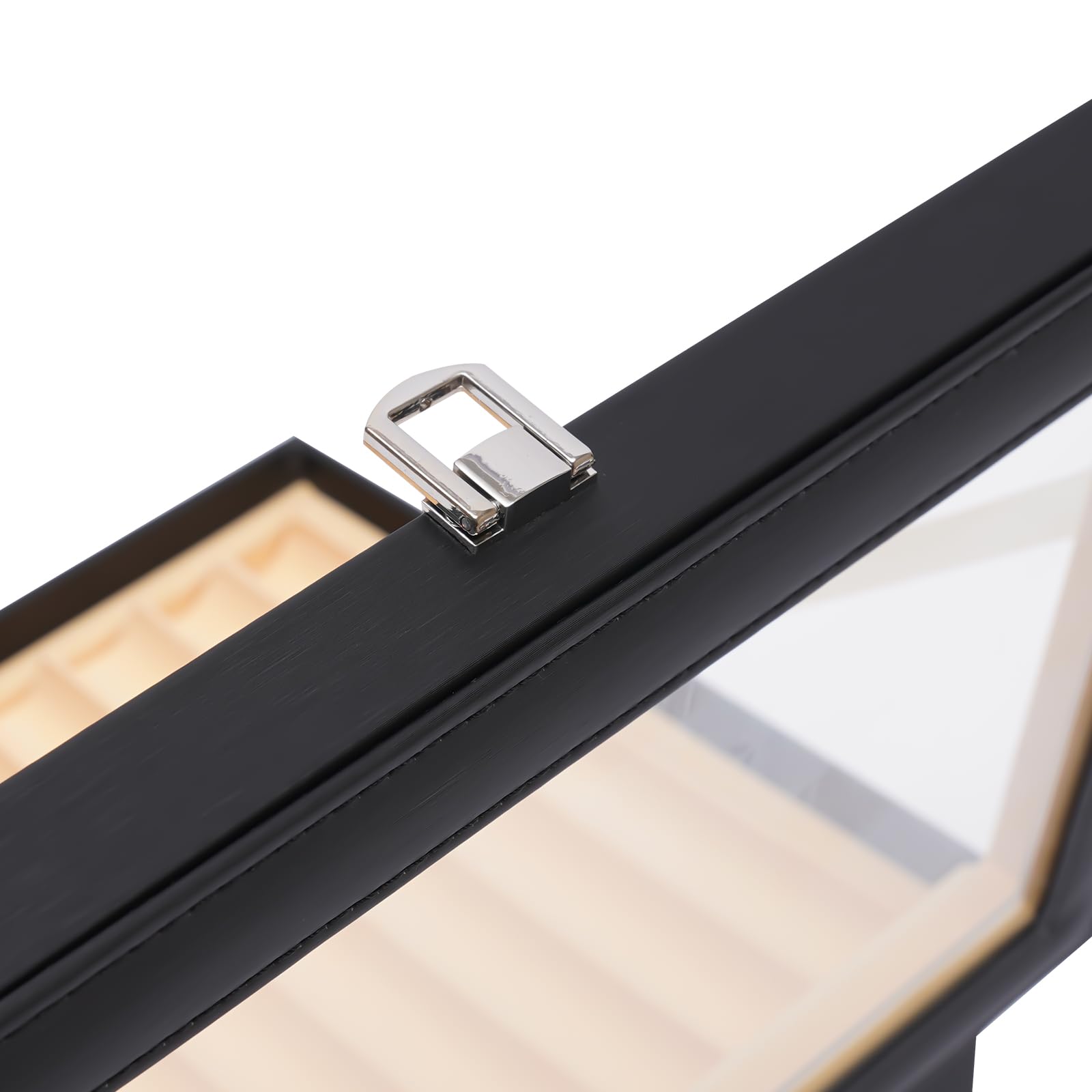 Caja expositora para pluma estilográfica, piel sintética, caja de almacenamiento, caja de almacenamiento, caja de madera (36 ranuras, negro)