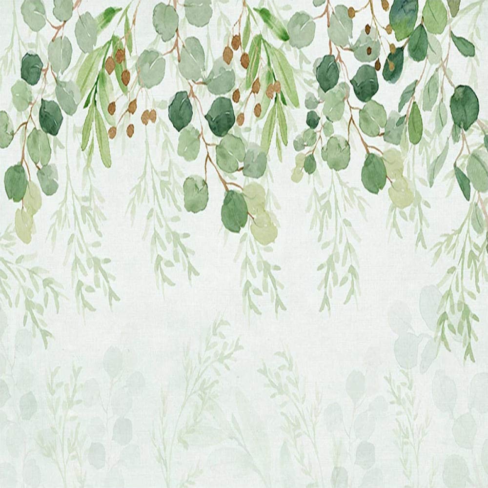 Papel tapiz mural 3D, decoración de pared de hoja verde, sala de estar, dormitorio, arte de pared, lienzo impermeable, pintura, papel tapiz moderno