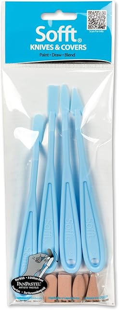 Colorfin PanPastel Sofft Knives W/8 Covers-#1 Round, 2 Flat, 3 Oval and #4 Point