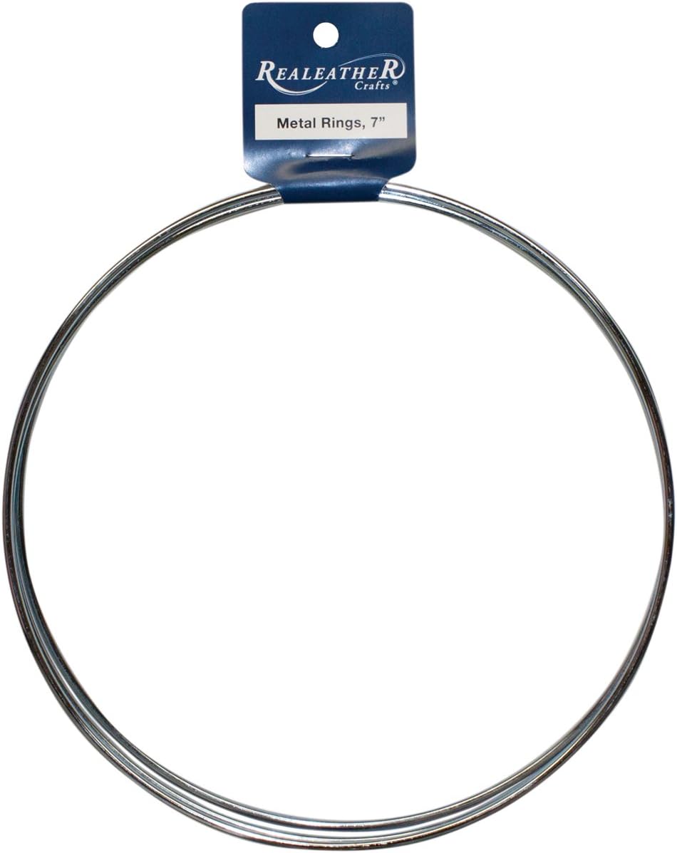 Realeather Crafts Zinc Metal Rings, 7-Inch, 3/pkg, White, 1 Pack