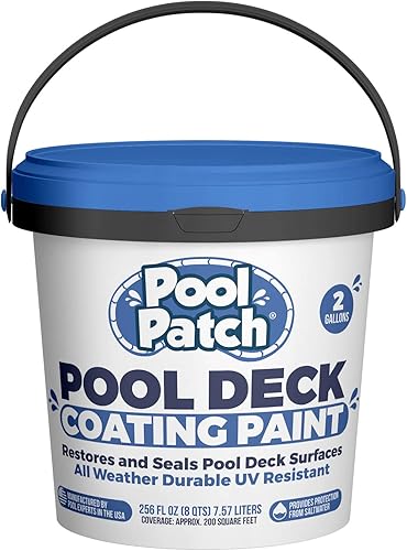 Pool Patch Revestimiento de pintura para cubierta de piscina de 2 galones, revestimiento frío resistente a los rayos UV para cubiertas de piscina,