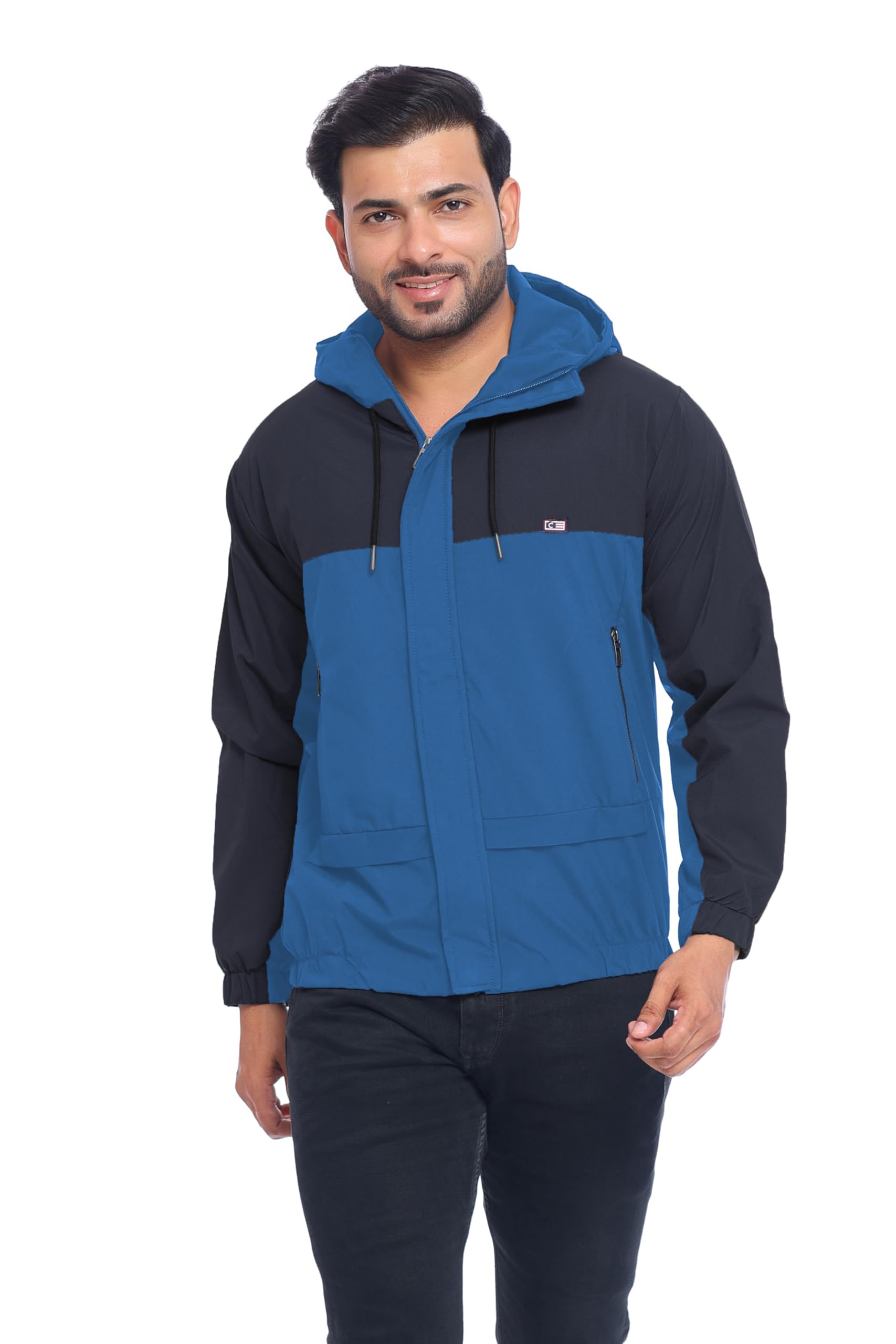 kings creed Men's Hooded Windcheater Jacket, Stylish Dualtone Color, Windbreaker For Men-picture-12