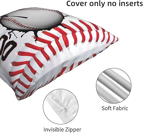 Miniatura 3 de Fundas de almohada personalizadas con nombres de béisbol, fundas de almohada personalizadas, fundas de almohada de tamaño estándar 12 x 12 pulgadas