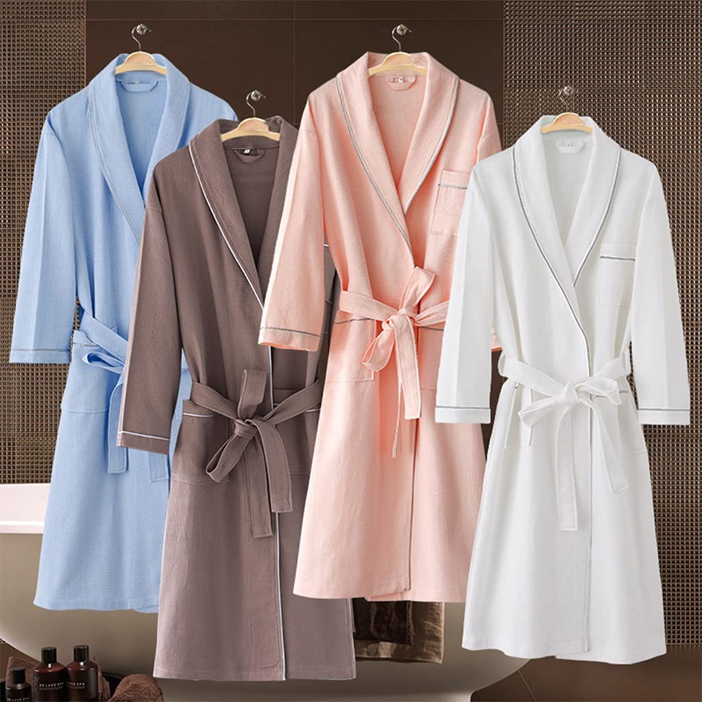 GHYUB Long Women's Cotton Robes,Soft Waffle Full Length Robe Cozy  Loungewear Nightwear,Supremely Soft Luxury Bathrobes Hotel Spa Soft  Sleepwear Ladies Loungewear (Color : Blue, Size : XL) : Amazon.co.uk:  Fashion