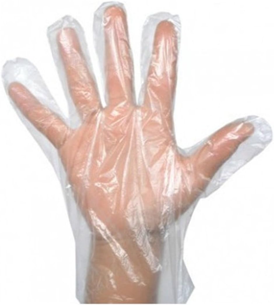 Dkbees 100 X DISPOSABLE PLASTIC POLYTHENE CLEAR GLOVES FOOD CLEANING DECORATING CAR