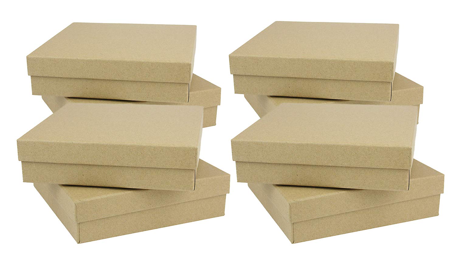 Emartbuy Set of 24 Brown Cardboard Jewellery Pendant Boxes, Ring Boxes, Gift Box for Anniversaries, Weddings, Birthdays Size - 17 cm x 17 cm x 4.5 cm โ image 1