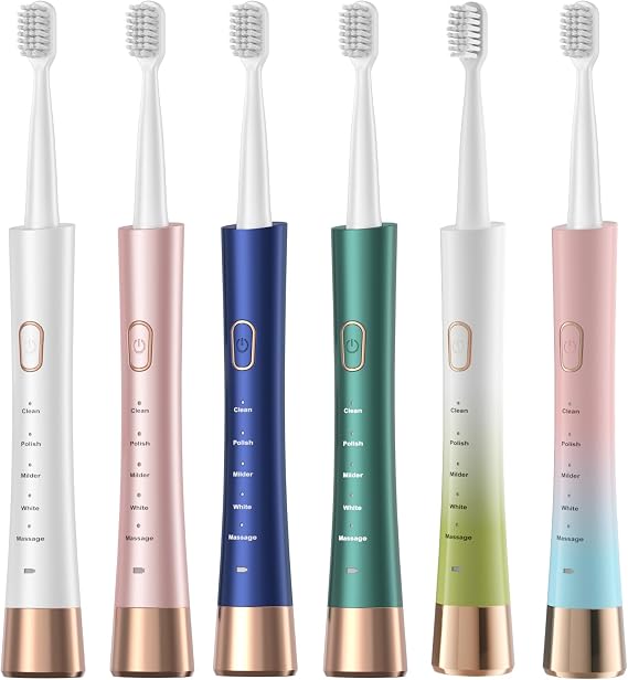 AJELU Replacement Toothbrush Heads for Sonic Electric Toothbrush Model 806, White Brush Heads Compatible with 6 Colors, 8-Pack