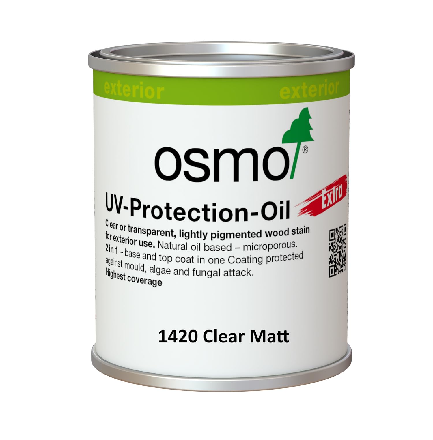 Osmo UV Protection Oil Extra for Exterior Wood, Clear Matt 1420 for Vertical Structures (Clear Matt, 0.125L Tester)