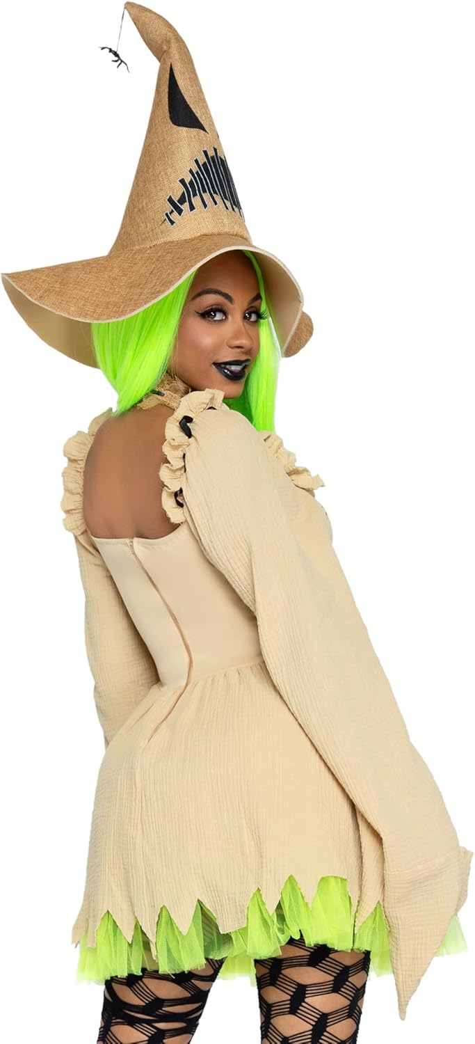 Leg Avenue Women's 3 Pc Bugged Out Baddie Costume with Dress, Choker, Hat