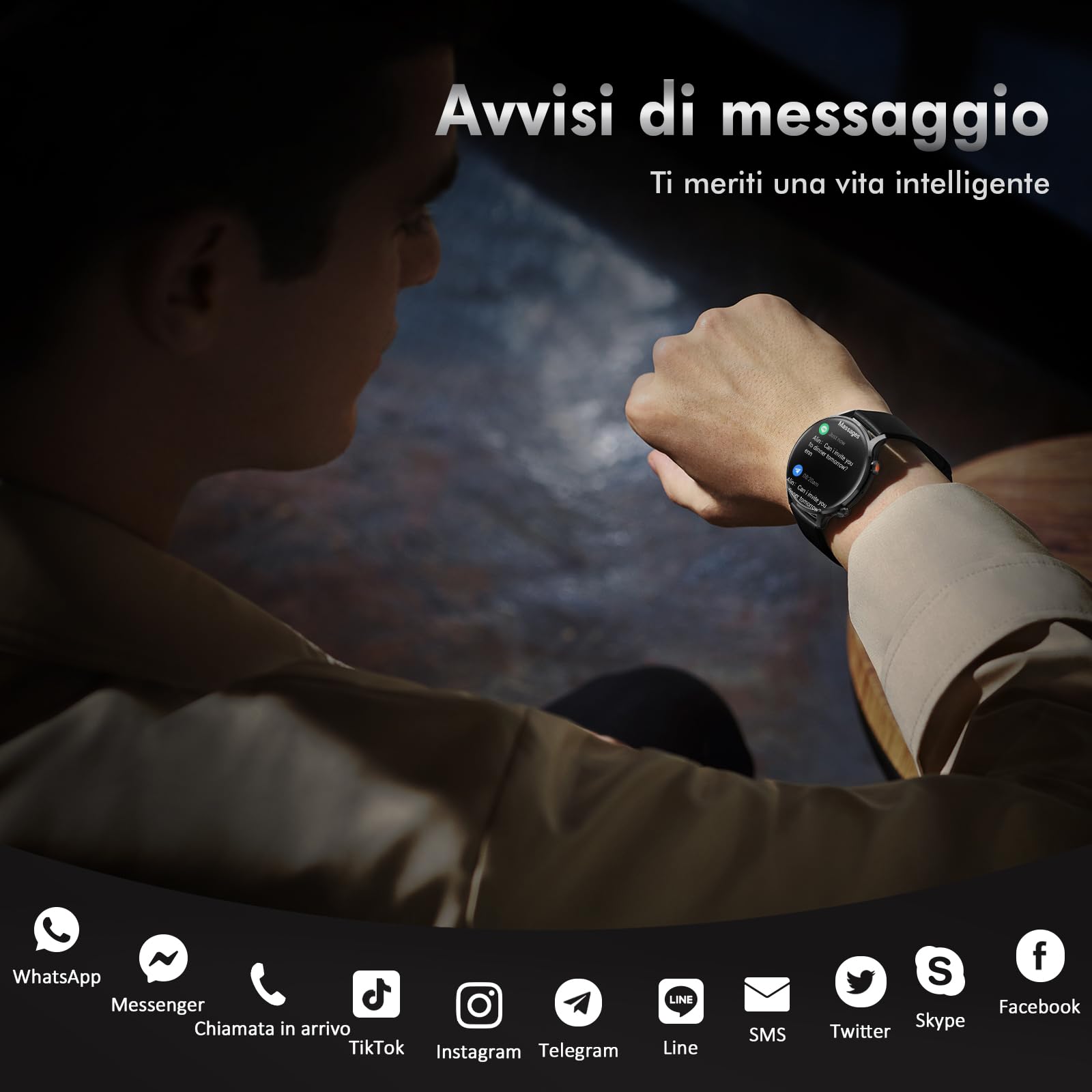 Redriver Smartwatch Uomo Orologio, 1.39" Rotondo Smart Watch Chiamata e Whatsapp, 100+Modalità Sport Fitness Tracker Impermeabile IP68, Pressione Sanguigna, Ecg, SpO2, Sonno, per Android iOS