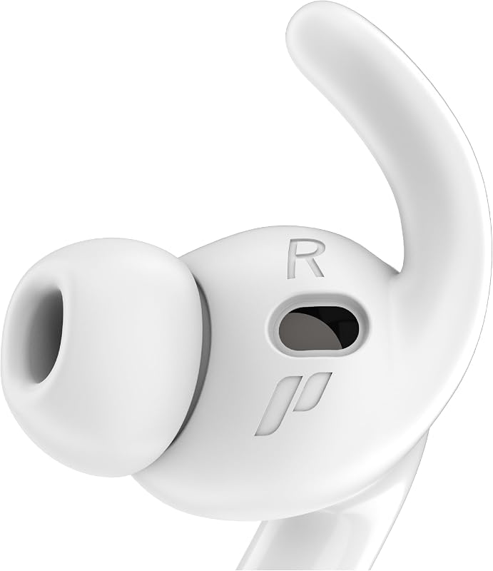 Proof Labs 4 pares para AirPods Pro 3 fundas para ganchos de oreja [Bolsa de almacenamiento adicional] Accesorios antideslizantes para puntas de oreja compatibles con Apple AirPods Pro 3ª generación (blanco)