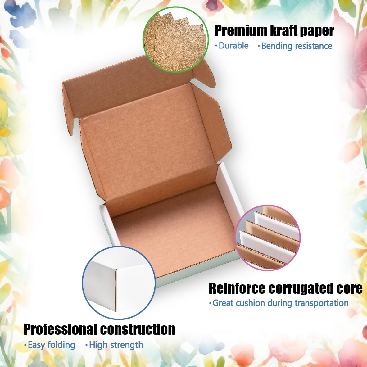 25 Packs Small Shipping Boxes for Small Business Box Mailers, 6x6x2 Inch White Corrugated Packaging Boxes Sturdy Mailing Boxes and Shipping for Jewelry, Gifts, Christmas or Bridal Proposal Boxes