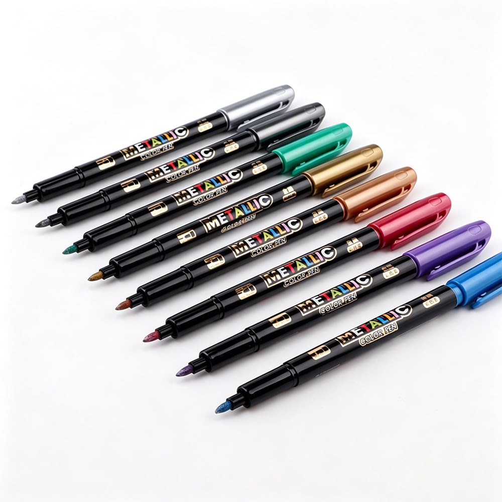 Penna Sigillo di Cera, 8 PCS Penna a Cera per Decorare Ceralacca, Penna a Colori Metallici per Sigillo di Cera Busta di Nozze