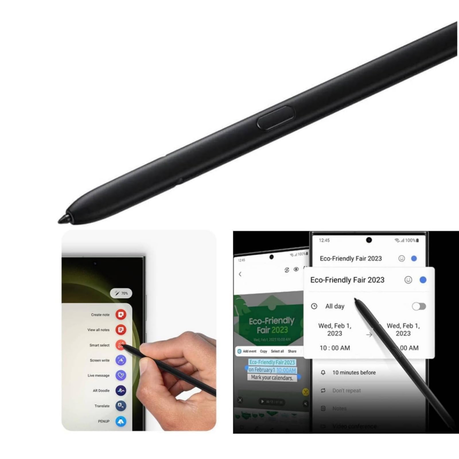 S22 Ultra S Pen (mit Bluetooth) Ersatz Kompatibel Galaxy S22 Ultra 5G, Stylus Pen S22U S Pen + Ersatzspitzen/Federn (Grau)