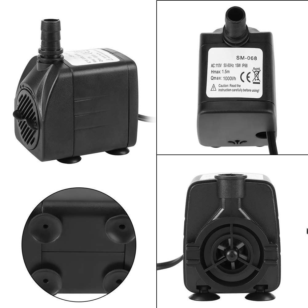 Pompa Per Laghetto Pompa Acquario 600L/h 10W - Pompa Sommergibile Silenziosa Con Ventose, 2 Ugelli, Per Fontane E Laghetti Pompa Silenziosa