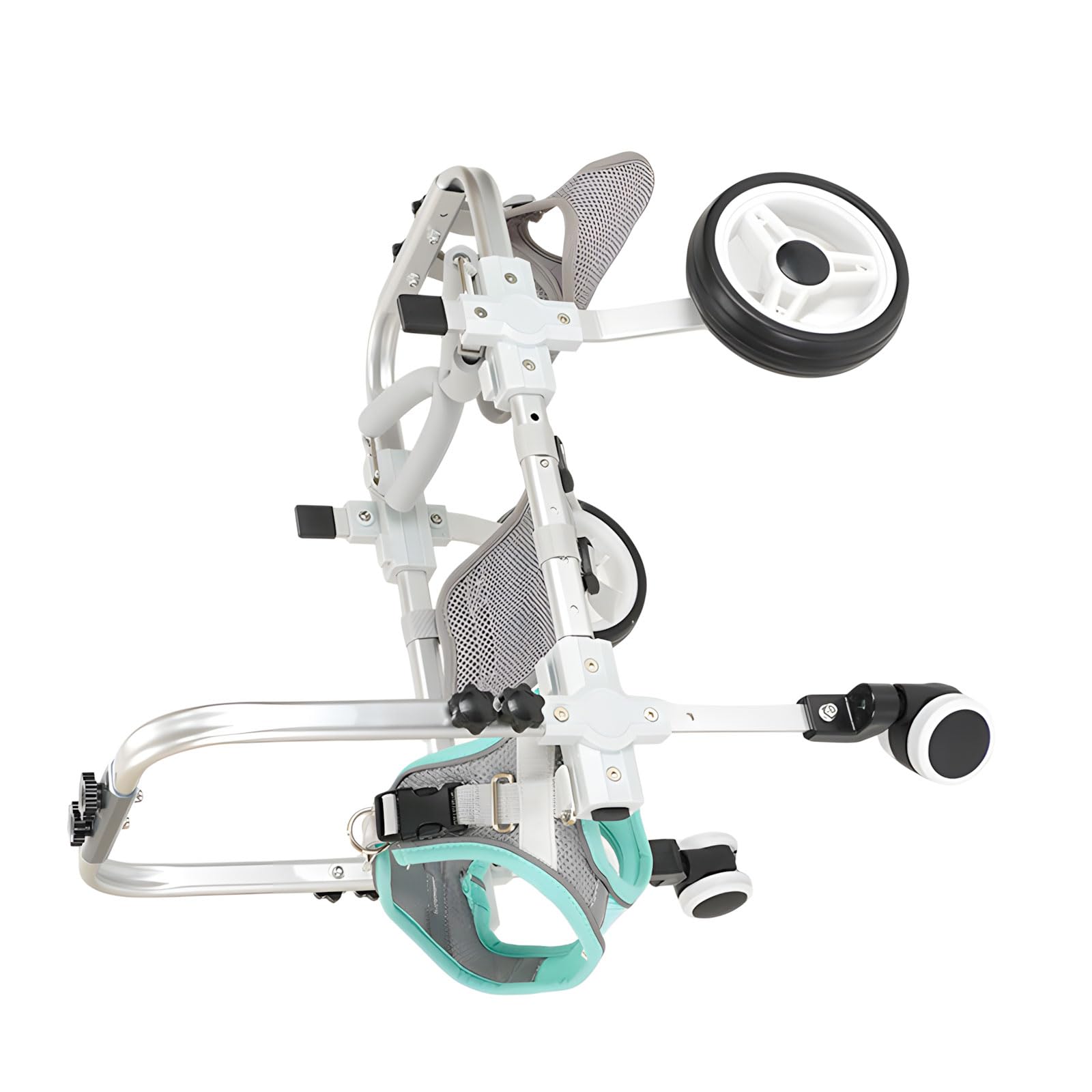 Carrito personalizable de 4 ruedas para mascotas con soporte de patas traseras