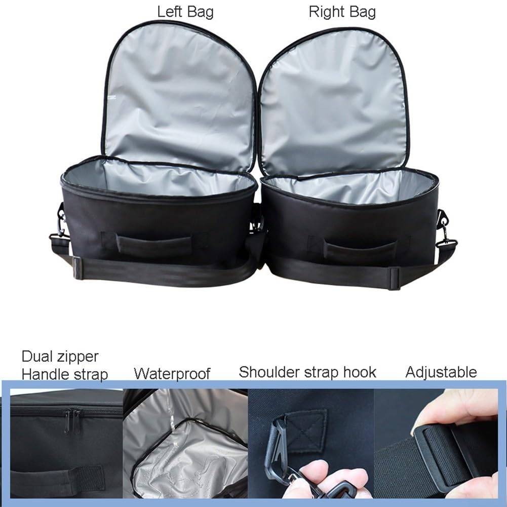 Borsa portaoggetti isolata per bagagliaio anteriore modello 3, refrigeratore termico per viaggi e picnic, organizer robusto nero per il trasporto di cibi caldi e freddi
