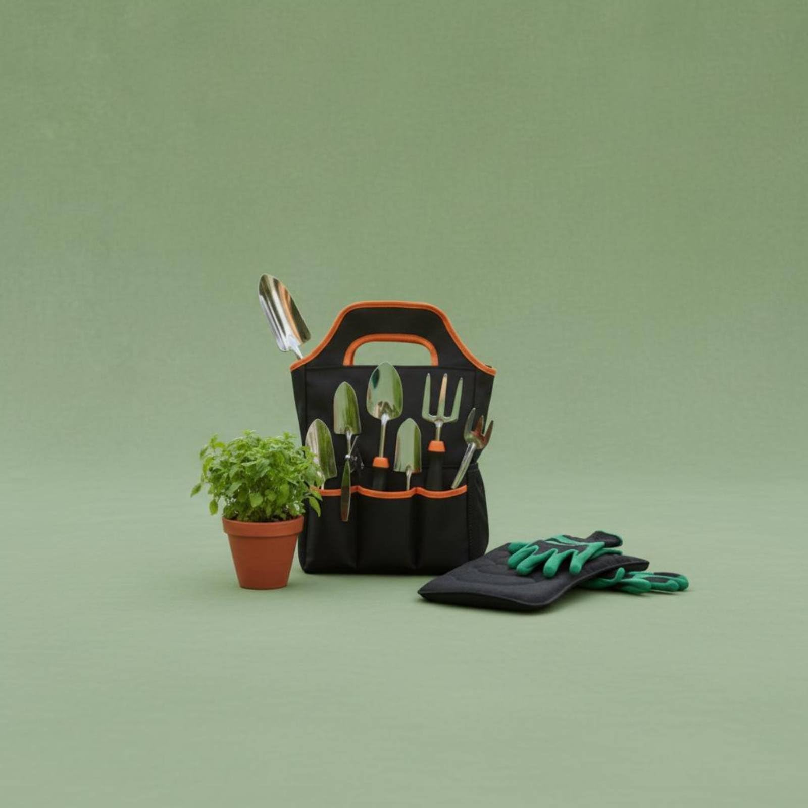 50 Pièces Outils de Jardinage Set Outils Kit Sécateur Truelle Transplantoir Désherbeur Manche Ergonomique Métal Antirouille avec Sac de Rangement
