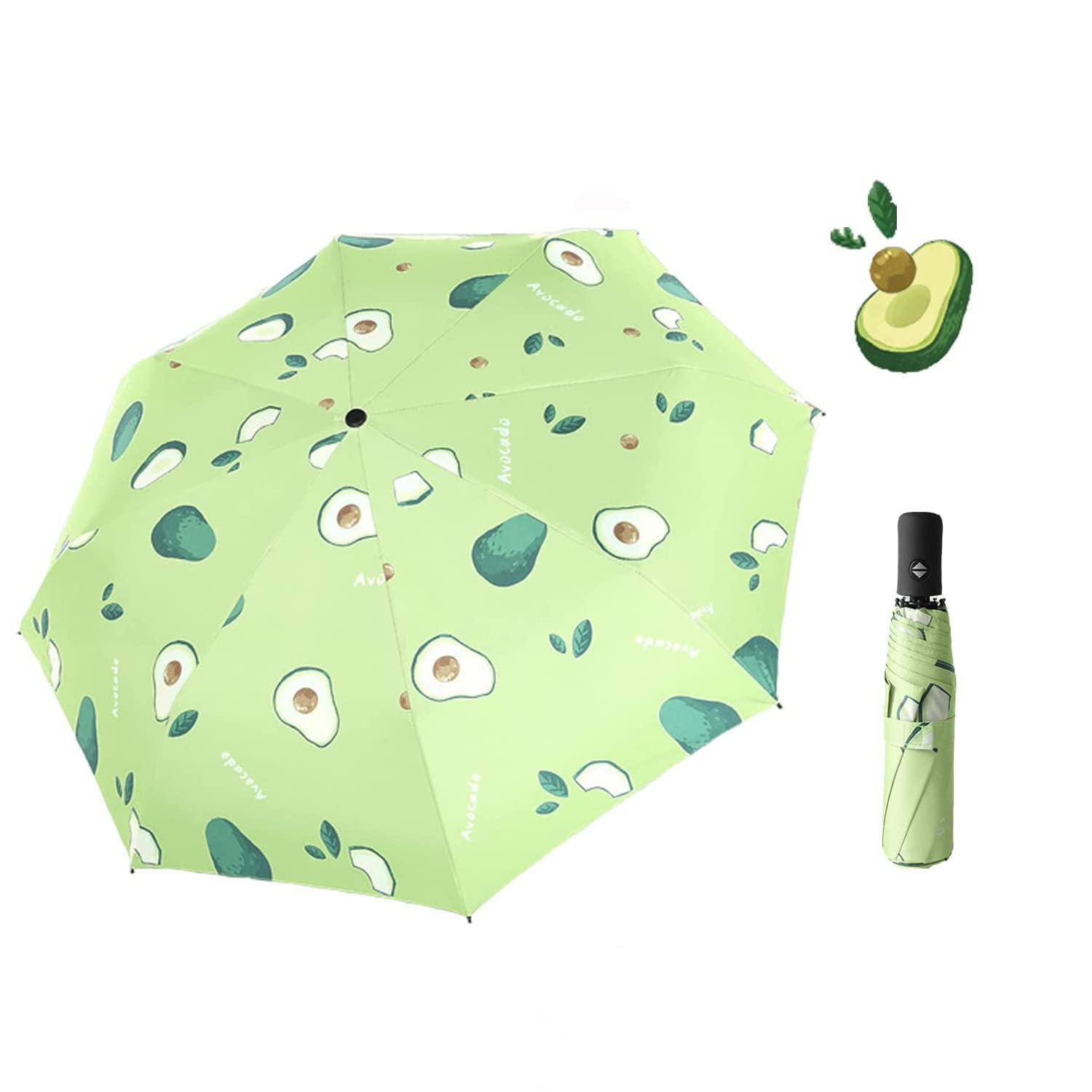 SYOSIFruits Series Automatic Folding Umbrellas, Rain & Sun, Windproof, Compact, Lightweight Portable Travel Umbrellas, UV Sun Umbrella Compact Folding Umbrella Auto Open Folding for Women Men