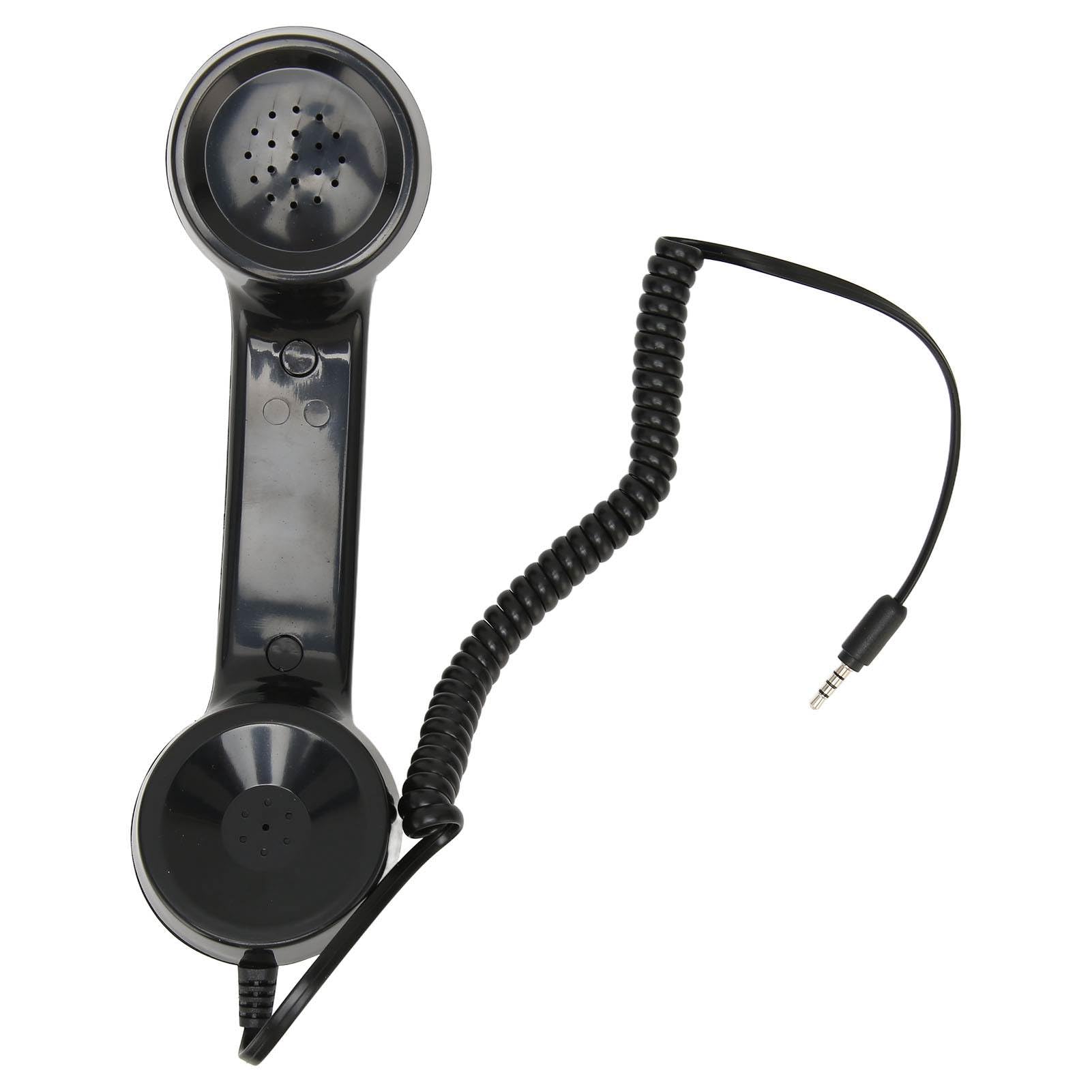 Ricevitore Telefonico per Cellulare, Cornetta retr¨°, Ricevitore Telefonico Integrato e Design del Microfono con Eccellente qualit¨¤ del Suono, Adatto a Tutti gli Smartphone e, the black pne