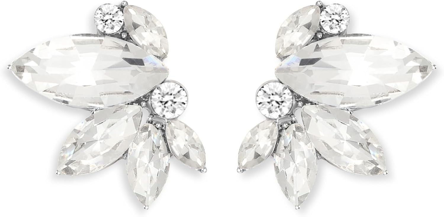 Sparkly Rhinestone Drop Earring Dainty Faux Crystal Earring Studs for Women Wedding Prom Party