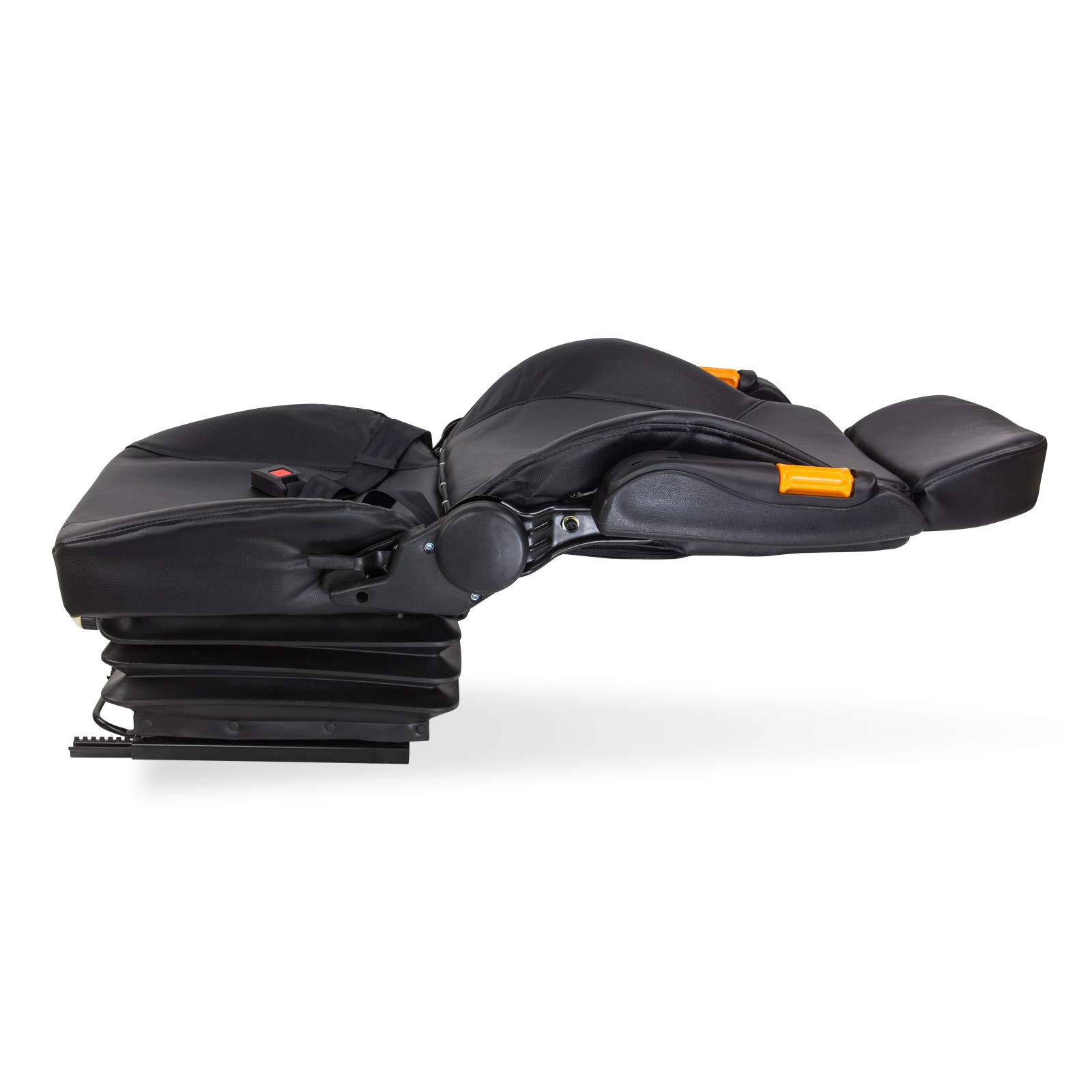 DEMA Universal Traktorsitz – Schleppersitz, Staplersitz, Baumaschinensitz – Bequem, Robust, Verstellbar – für Traktor, Schlepper, Arbeitsmaschine – Schwarz – mit Kopfstütze, Gurt und Armlehne