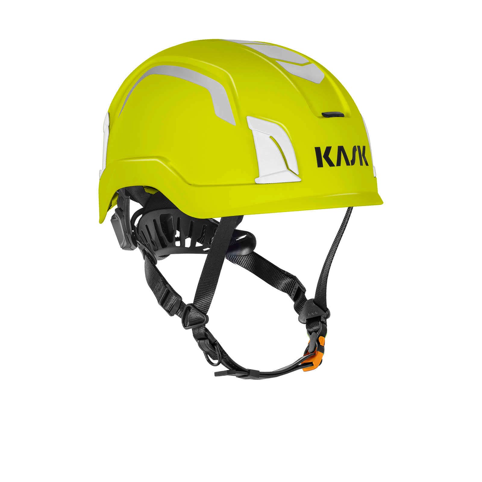 KASK Zenith X Hi-Viz - Casco de construcción fluorescente, casco de escalada, casco de trabajo, rueda giratoria, EN397, EN50365, EN12492, color: amarillo fluorescente