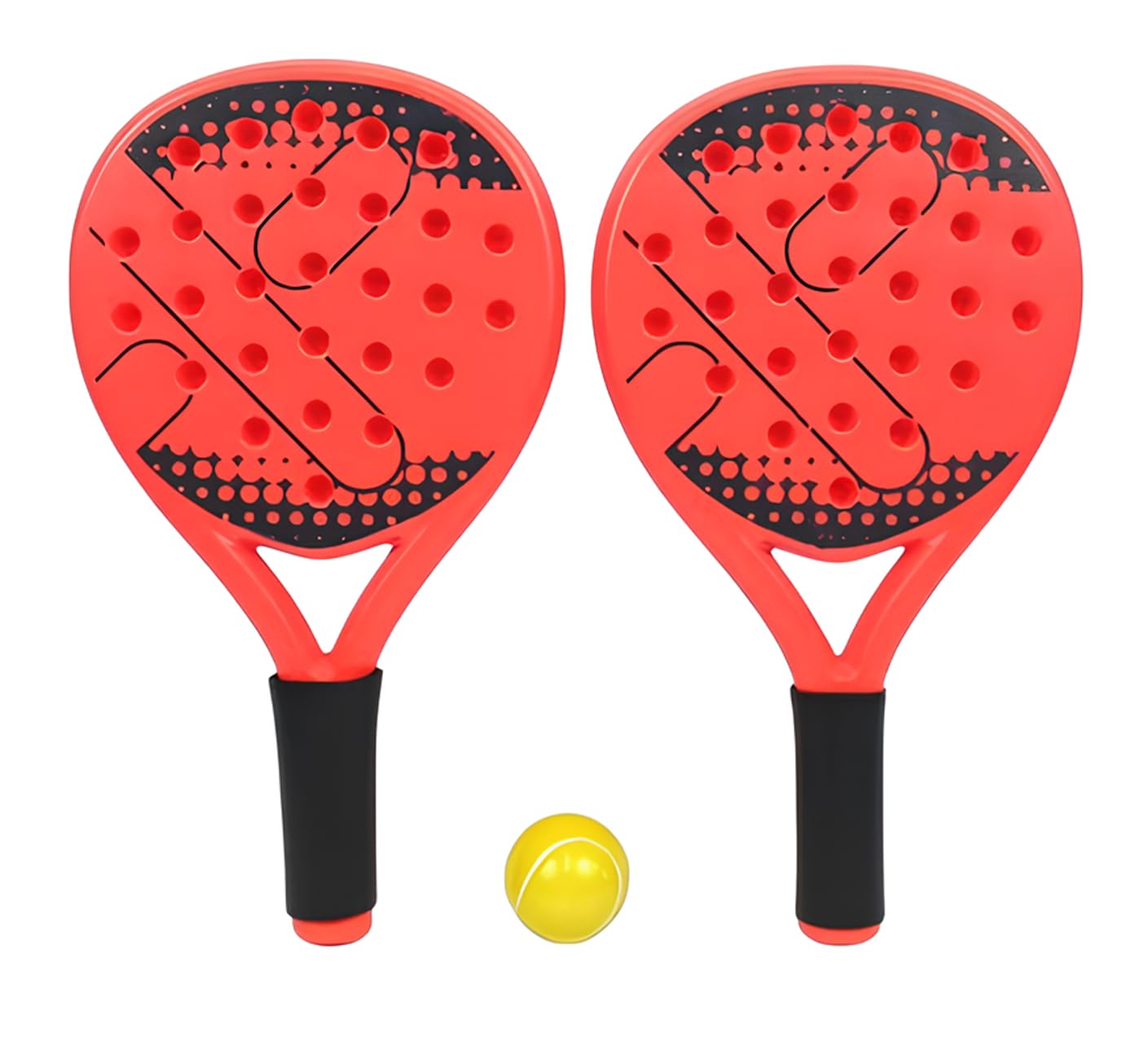 Racchette da Padel con Pallina Set 2 Racchette in Plastica cm 41 con Palla Racchettoni da Spiaggia con Pallina Padel Beach Tennis Pool Party Spiaggia Coppia Piscina Giardino