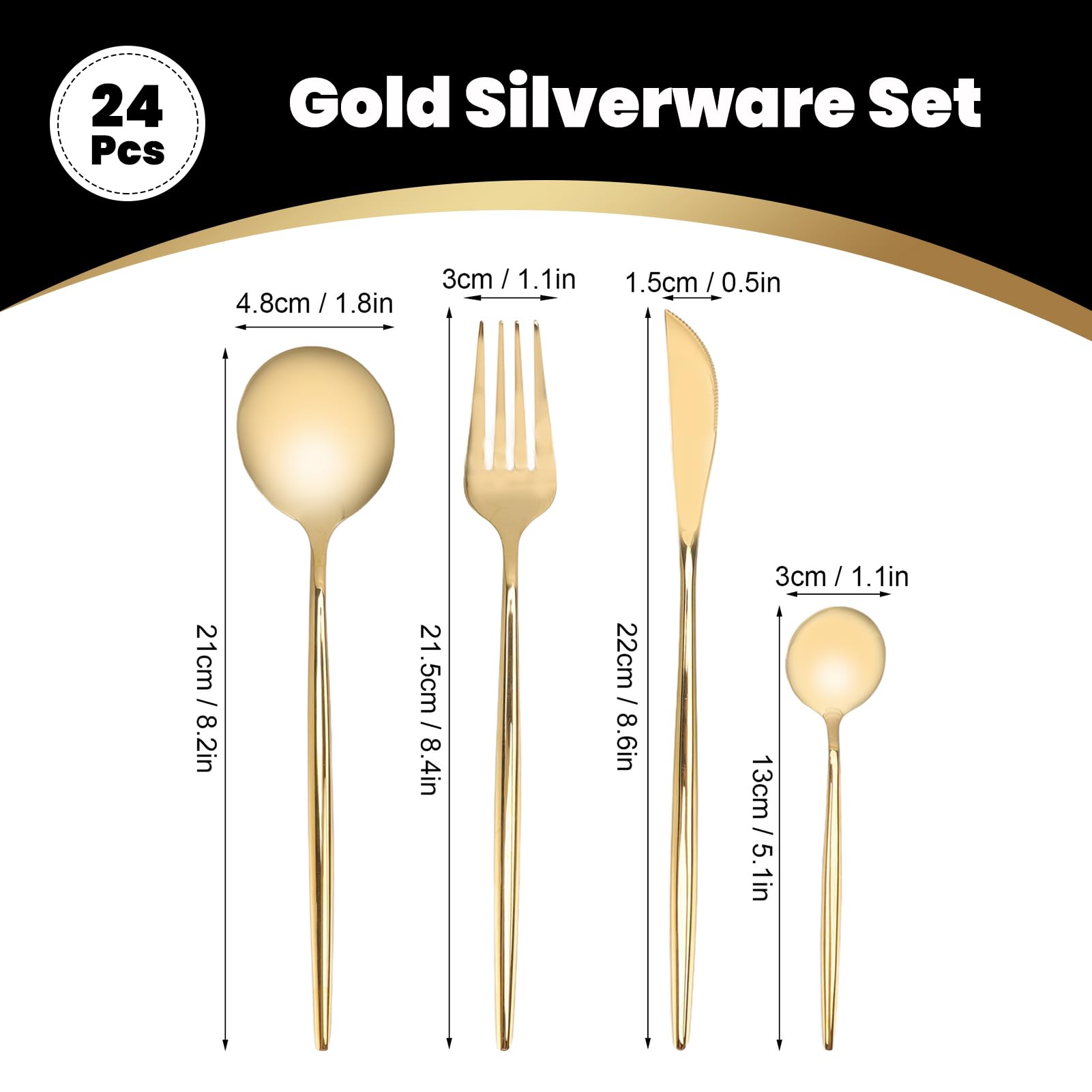 Venda calda 18/10 bianco argento posate in acciaio inox set da pranzo oro cutlary argenteria