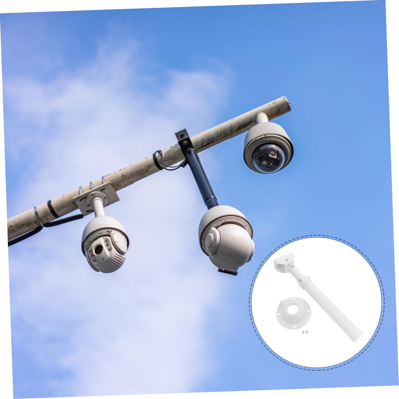 SHINEOFI Supporto per Telecamera Sorveglianza Esterno e Interno in Lega di Alluminio Rotazione 360° e Inclinazione 90°, Struttura Robusta e Design Unico per Telecamere Dome