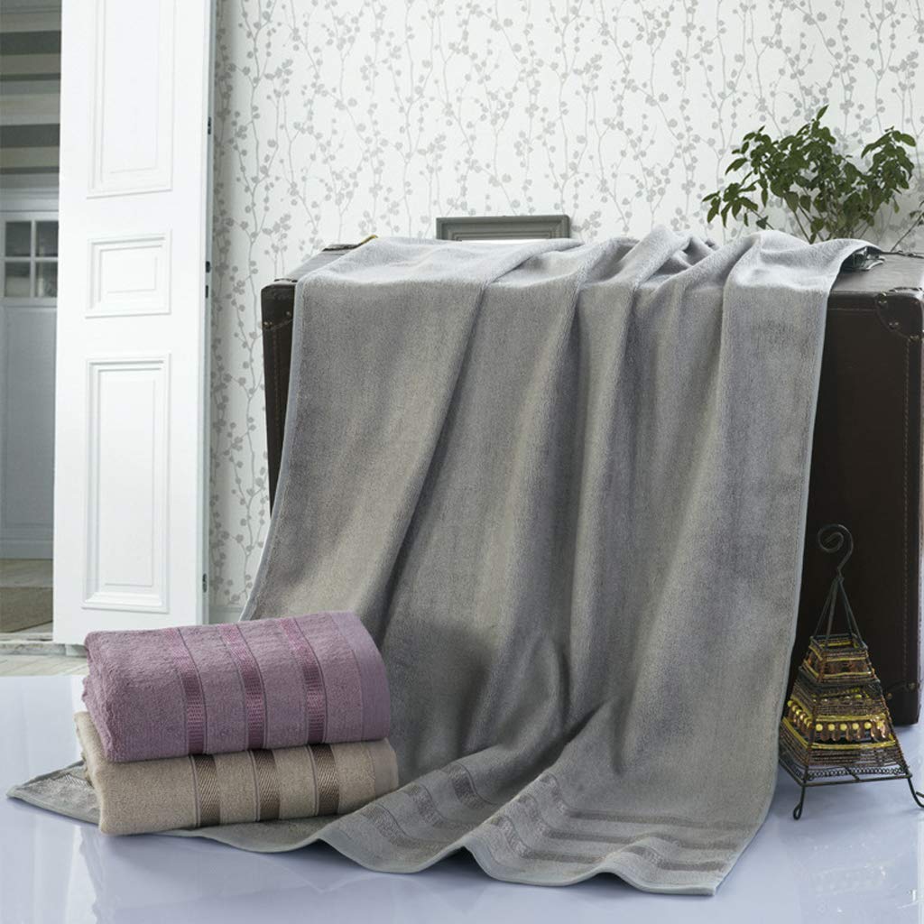 Draps de bain en bambou gris pour hôtel spa et maison lot de 2