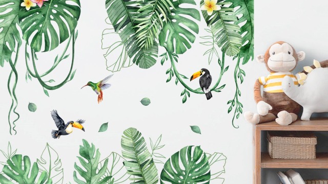 Vinilos Decorativos Mfault Plantas Tropicales 35x12 in miniatura 7