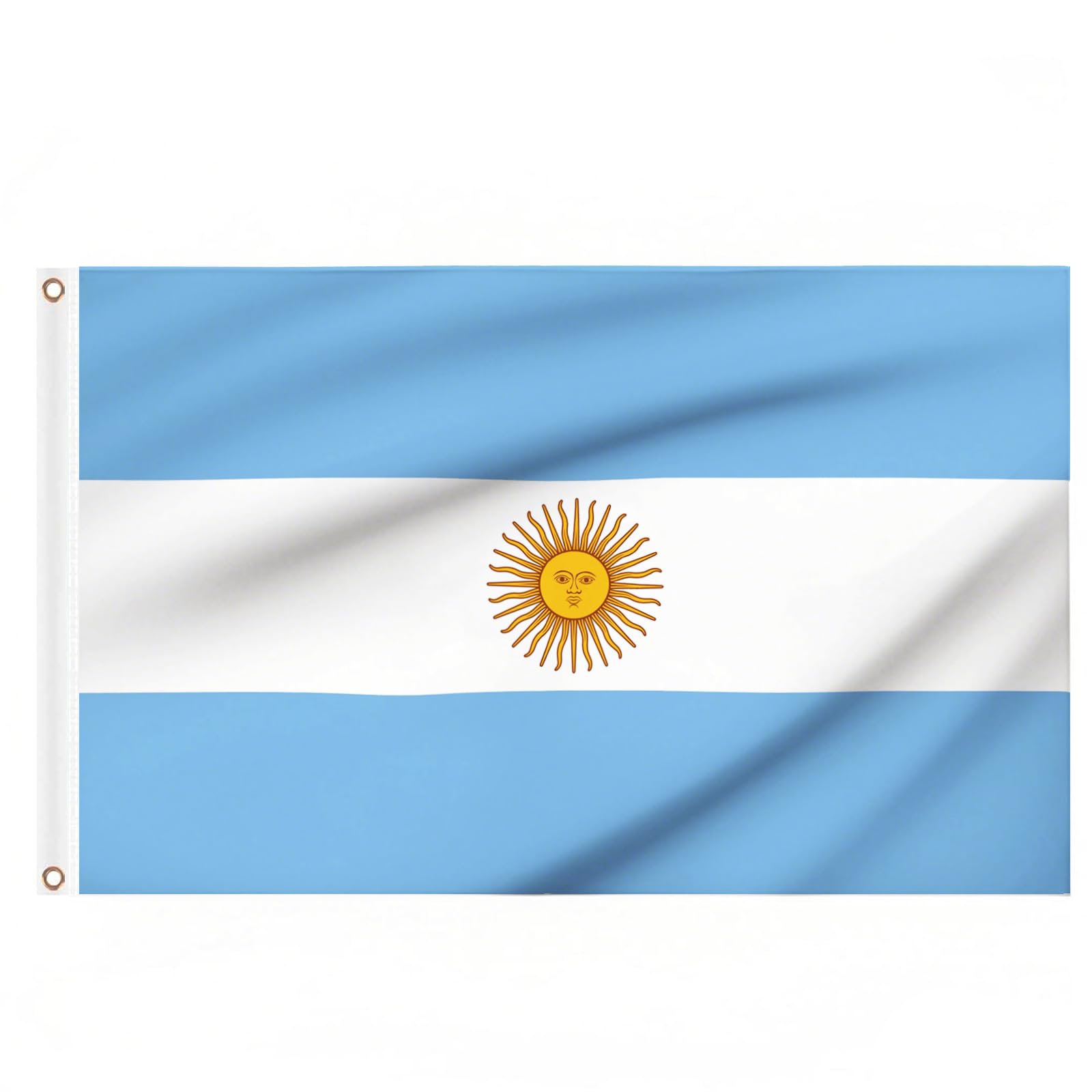 Argentina Flags 5ft x 3ft, Large Argentinian Flag with Brass Eyelets for Football Games Sports Events Party Outdoor Decorations — image 1