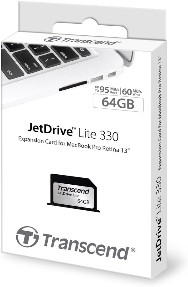 Transcend 64GB JetDrive Lite 330 Storage Expansion Card for 13-Inch MacBook Pro with Retina Display (TS64GJDL330)